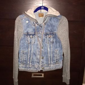 American Eagle Hooded Jean Jacket